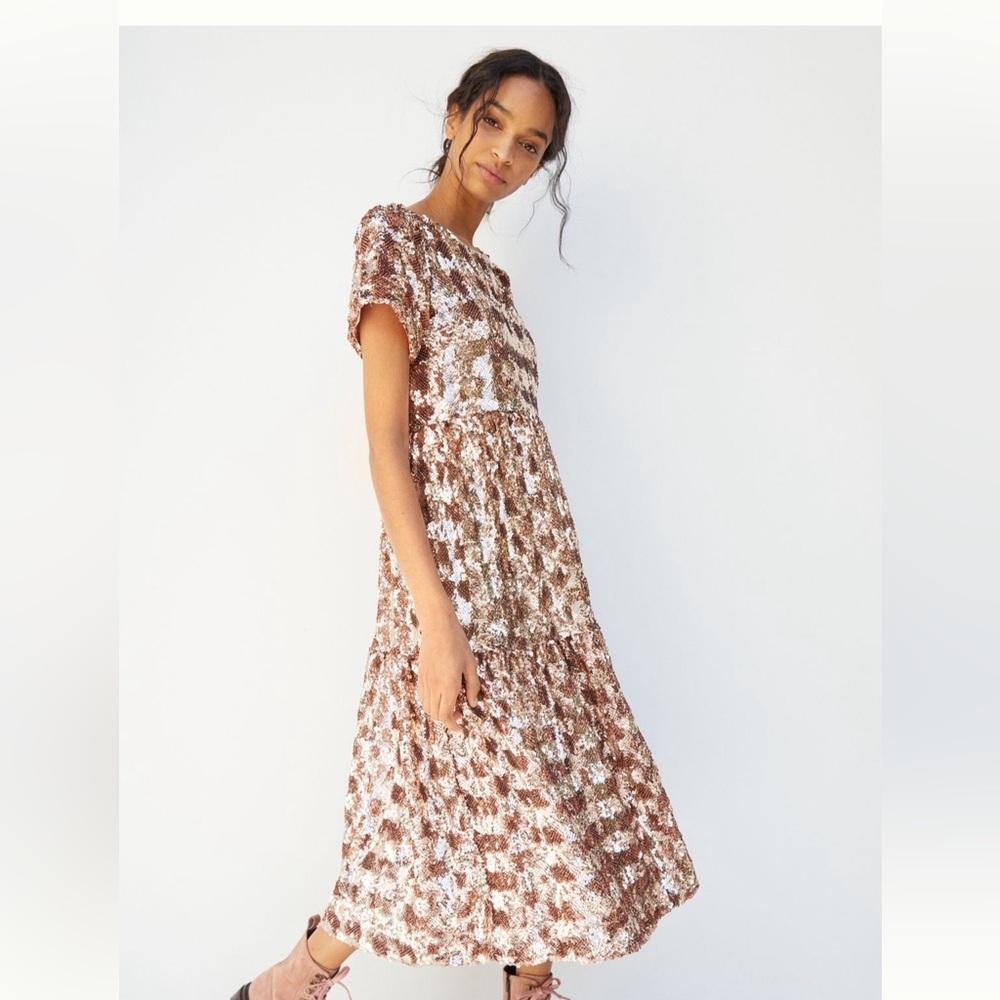 Anthropologie Maeve Sequin Midi Dress